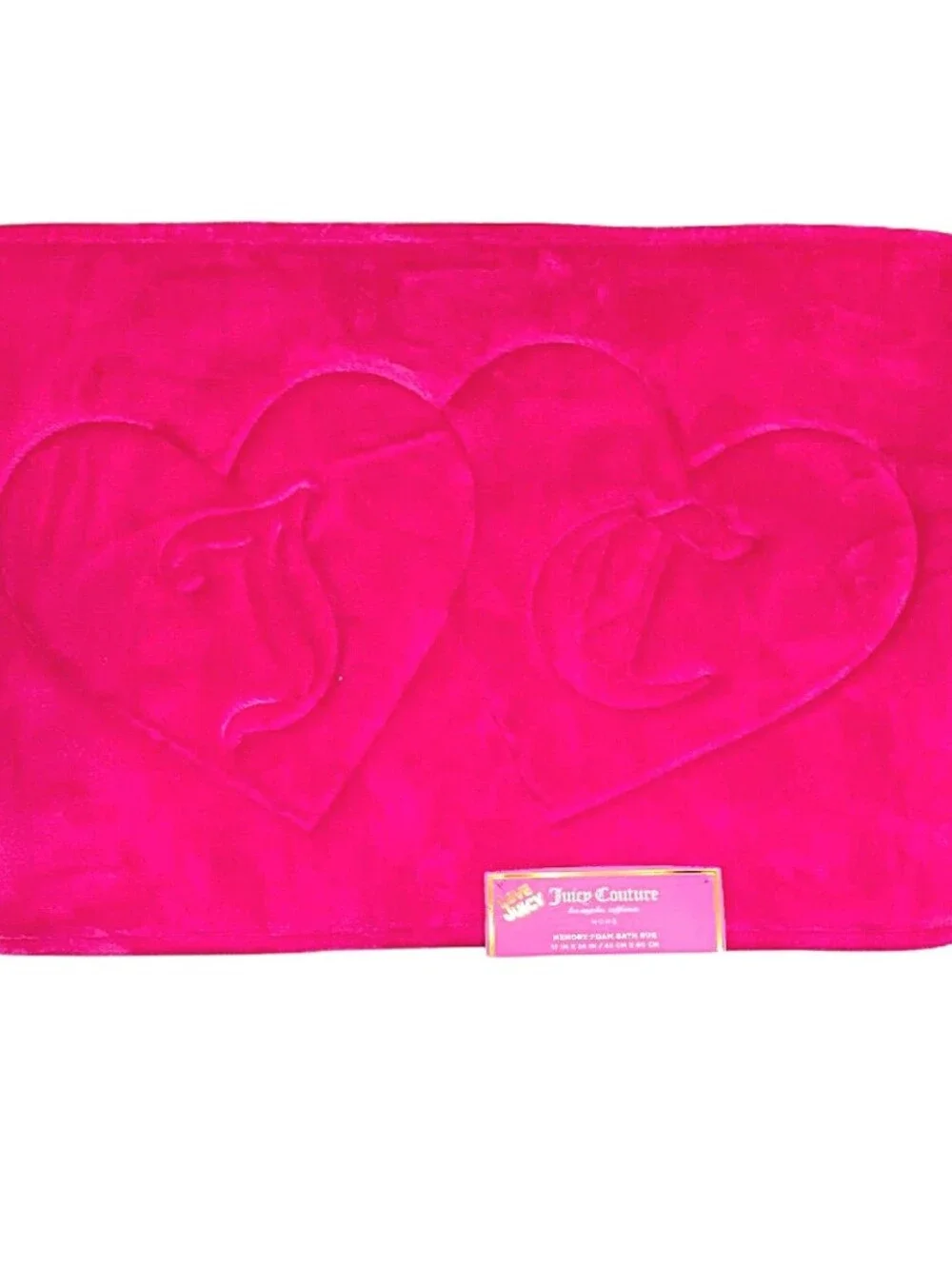 Juicy Couture Home JC Inside Connecting Hearts Embossed Plush Bath Rug- SM